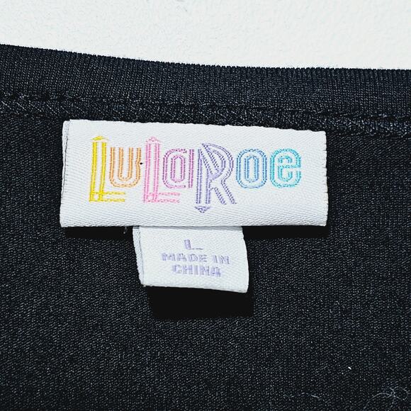 LuLaRoe Randy Black Aztec Shirt Women's Size L Raglan Sleeve Stretch Western - Picture 4 of 5